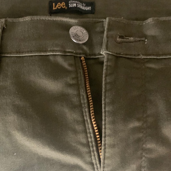 NWOT SLIM Stretch OLIVE jeans LEE US 14 - Picture 6 of 10